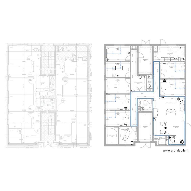 Clinique 1er octobre 2022. Plan de 21 pièces et 224 m2