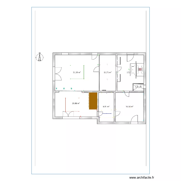 Maison Cestas. Plan de 