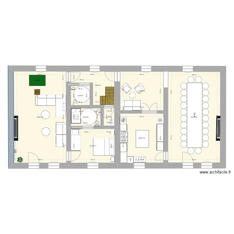 Clos V10032023. Plan de 9 pièces et 147 m2