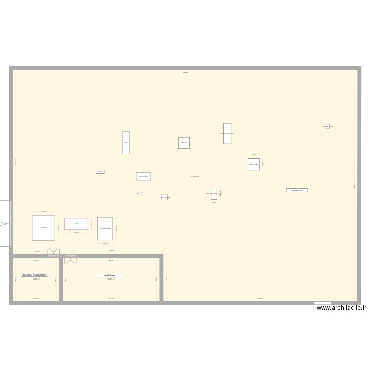 atelier VLC. Plan de 3 pièces et 602 m2