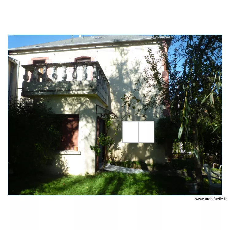 Pignon Ouest apr&egrave;s travaux. Plan de 
