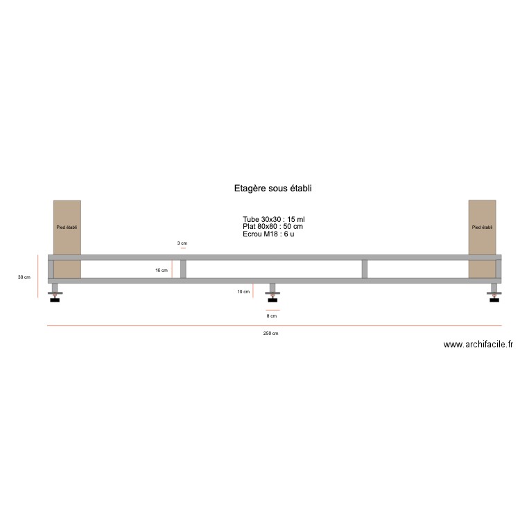 Etagère sous établi. Plan de 0 pièce et 0 m2