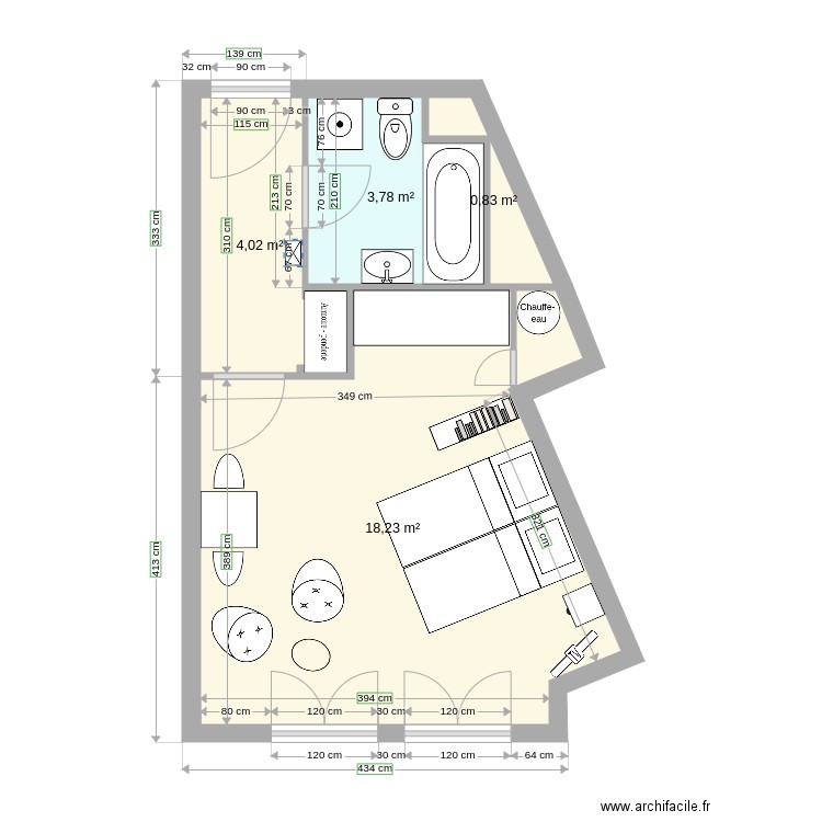 studio 7 dd. Plan de 0 pièce et 0 m2