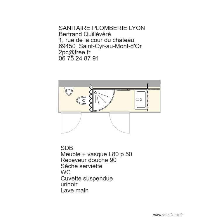 SDB et WC St Cyr . Plan de 0 pièce et 0 m2