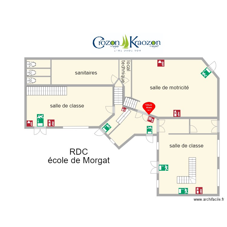 plan école Morgat. Plan de 0 pièce et 0 m2
