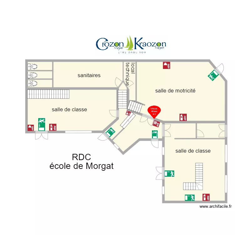 plan &eacute;cole Morgat. Plan de 