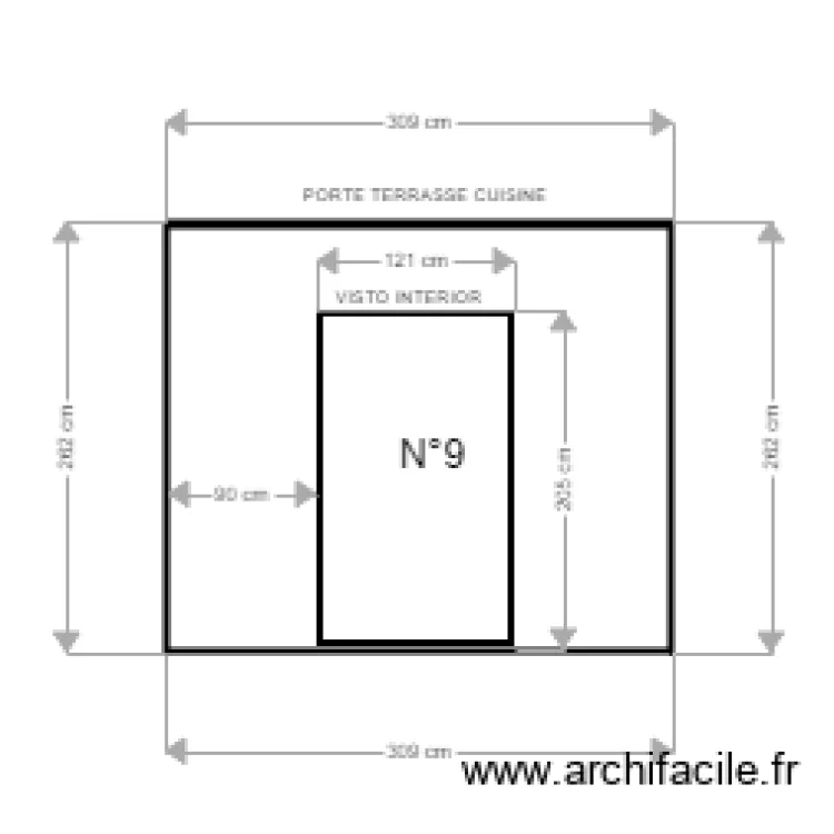 Porte cuisine terrasse ma&ccedil;on. Plan de 