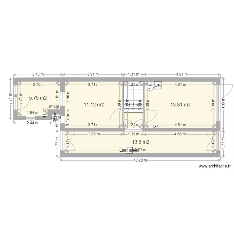 apr&egrave;s projet. Plan de 