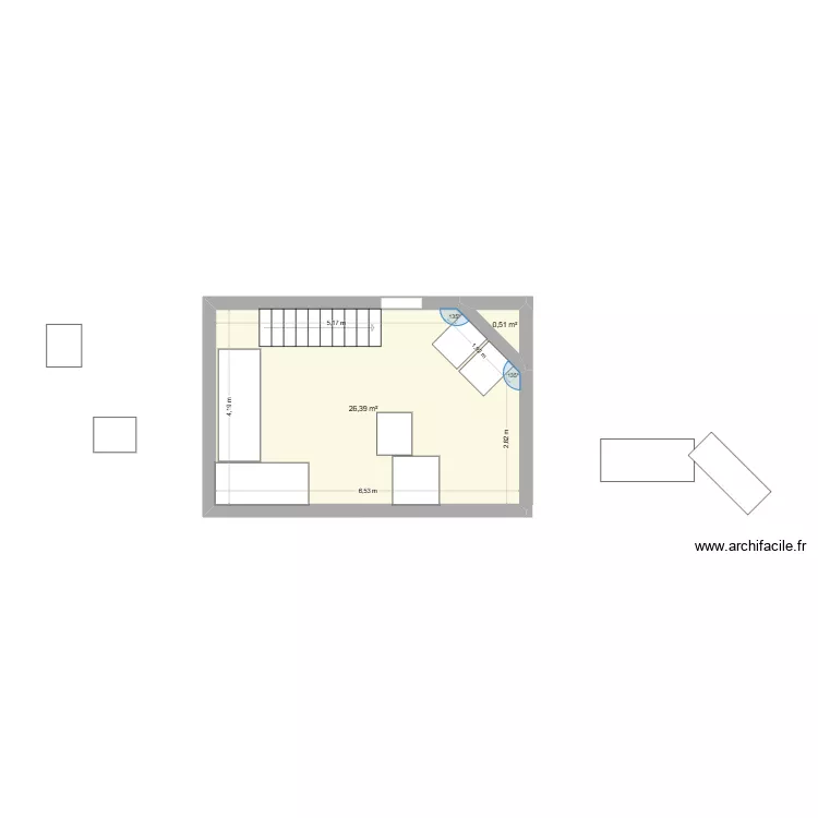 Cuisine MJF 2026. Plan de 2  et 27 m²