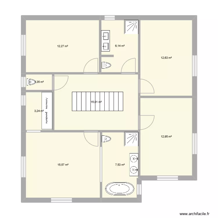 ETAGE 2. Plan de 9 et 87 m² ETAGE 2. Plan de 9 et 87 m²