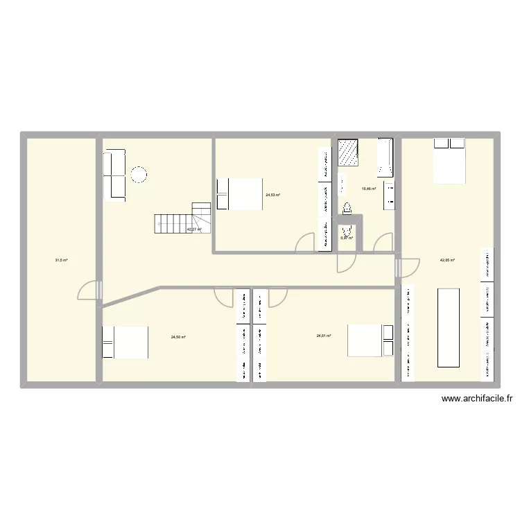 Belgium chambres. Plan de 8  et 201 m²