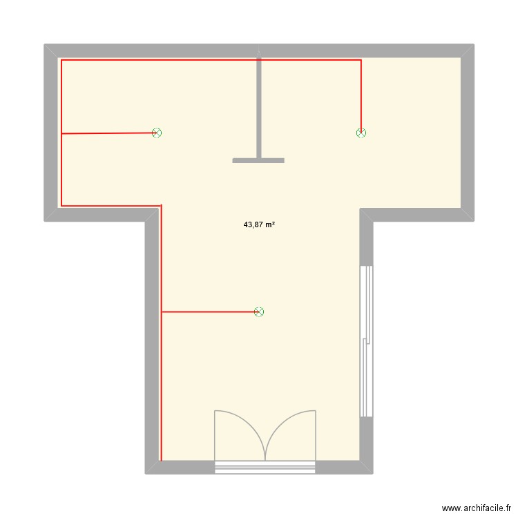 plan1234. Plan de 1 pièce et 44 m2