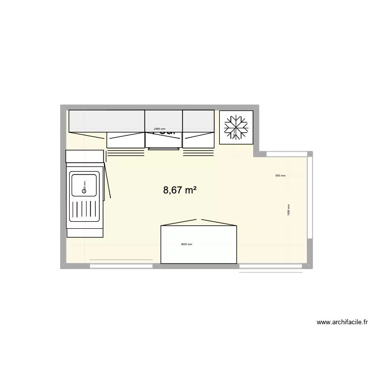 cuisine appartement. Plan de 