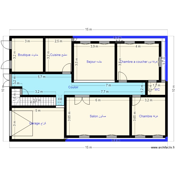 Plan client 46 56 49 42. Plan de 12 pièces et 125 m2