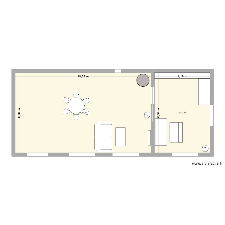 aménagement intérieur. Plan de 2 pièces et 87 m2