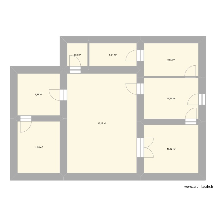 RANNOU RDC. Plan de 8 pièces et 101 m2