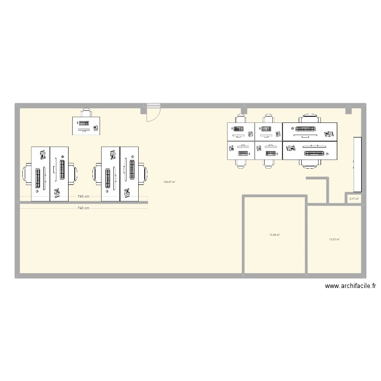 open space. Plan de 0 pièce et 0 m2