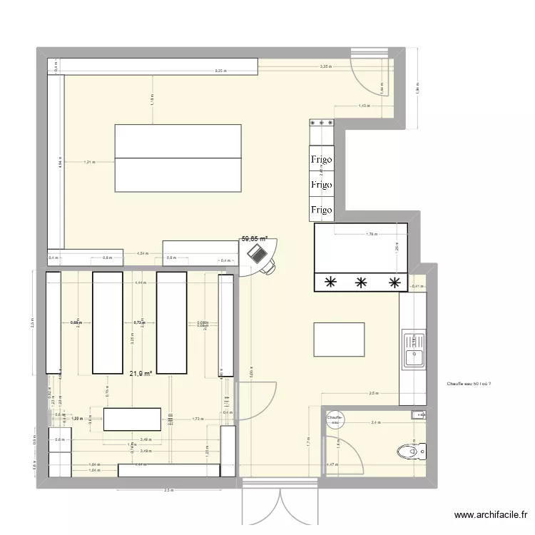 epicerie mens 21-07-2026 V2. Plan de 2  et 82 m²