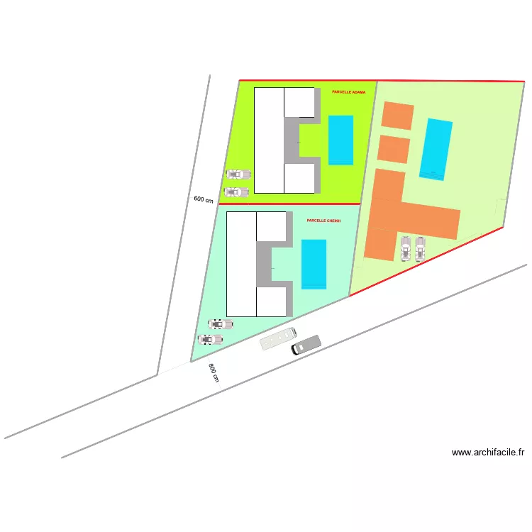 Cheikh CHEZ MERE. Plan de 13  et 2686 m²