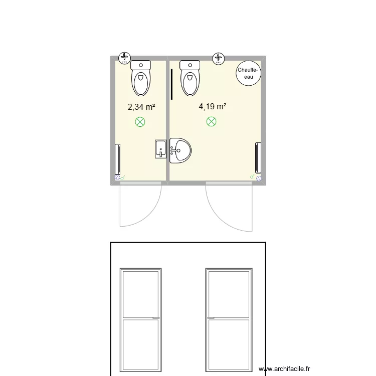 wc fcdb. Plan de 