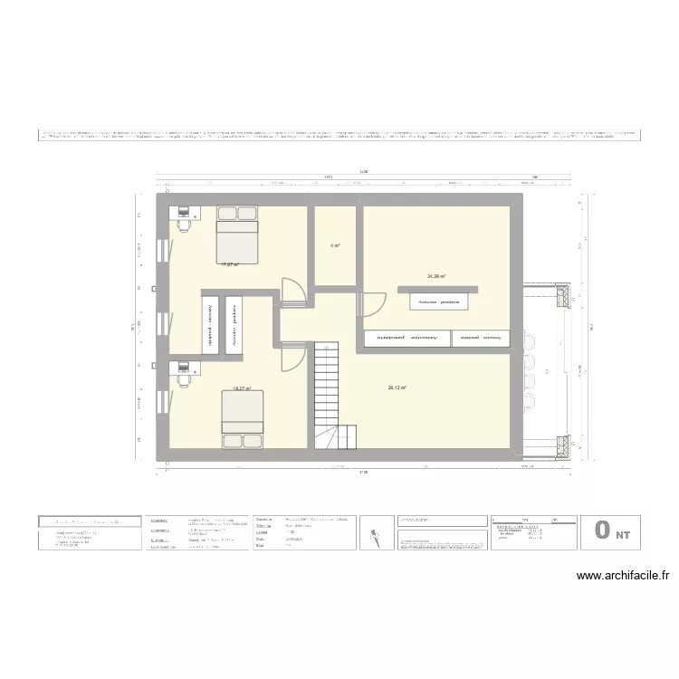 projet 31-08. Plan de 5 Pièces et 90 m²