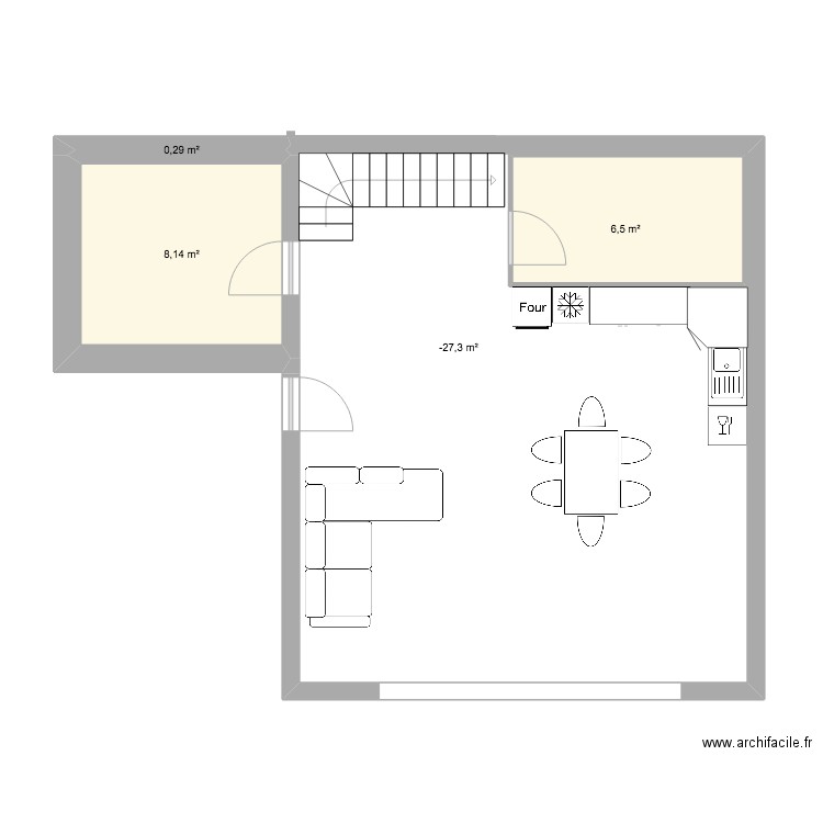 PRATCOUSTAL. Plan de 4 pièces et 68 m2