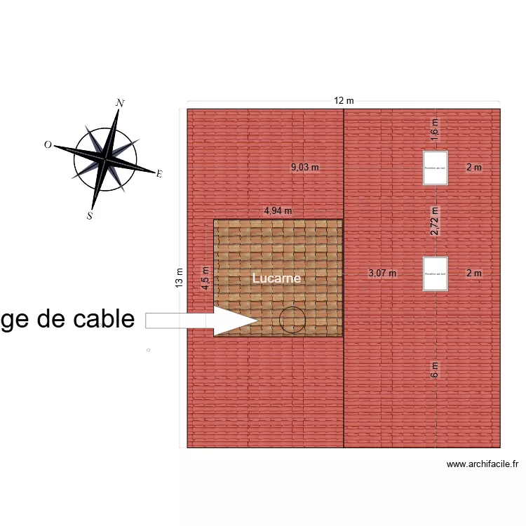 plan toiture Dethier. Plan de 