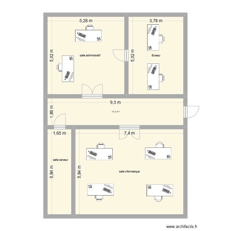TFE2. Plan de 5 pièces et 118 m2