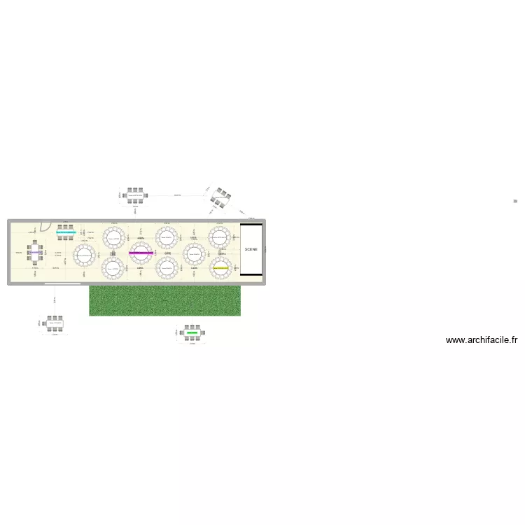 2 eme plan. Plan de 1  et 181 m²