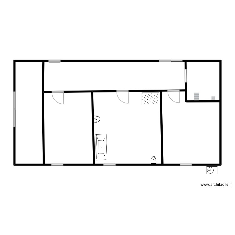 Patrick Philippeville chambre. Plan de 1 pièce et 100 m2