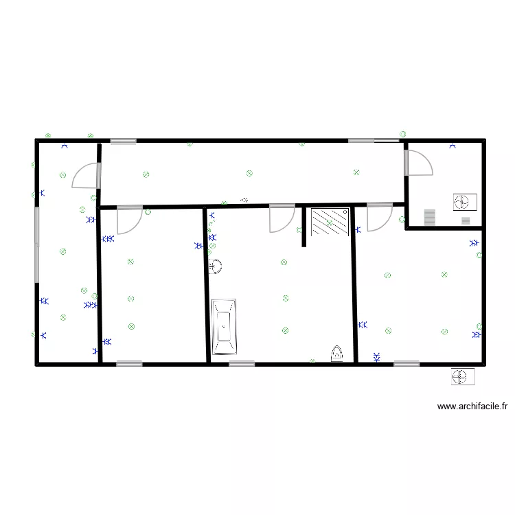 Patrick Philippeville chambre. Plan de 1  et 101 m²