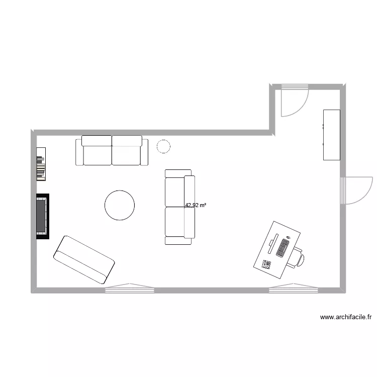 Arthur. Plan de 1  et 43 m²