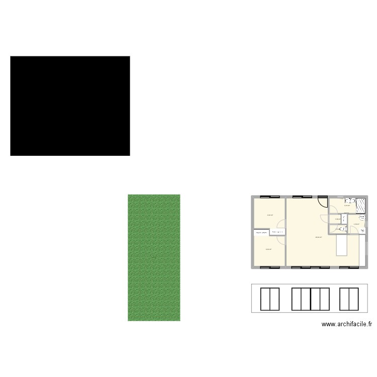 PP-65. Plan de 7 pièces et 67 m2