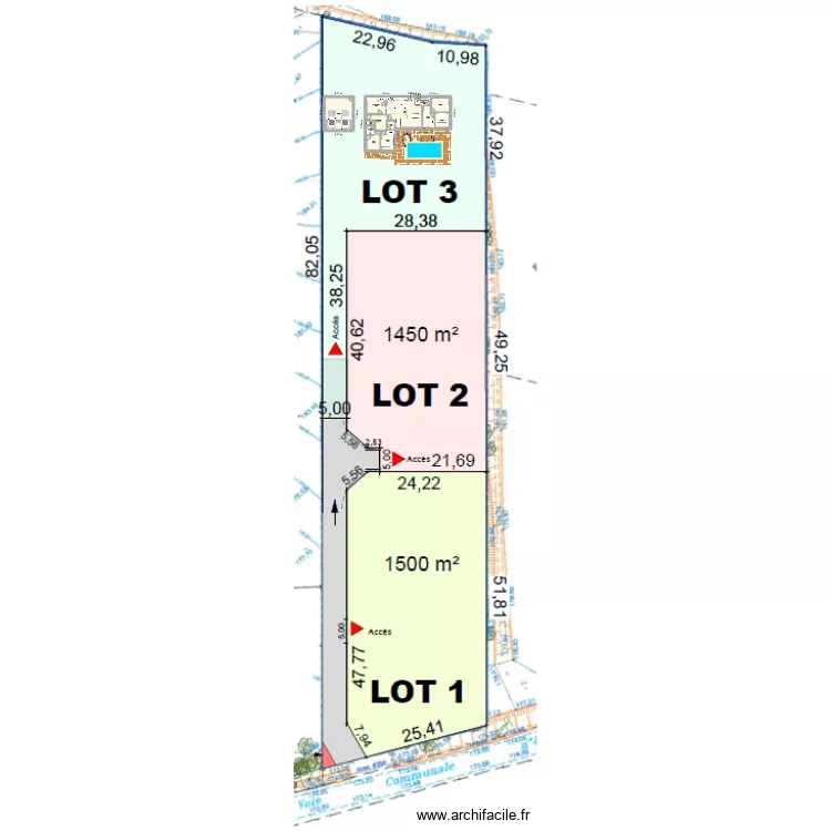 Maison Plain pied RP monsegur. Plan de 13  et 173 m²