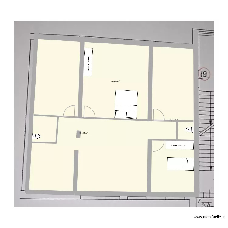 jess. Plan de 3  et 115 m²
