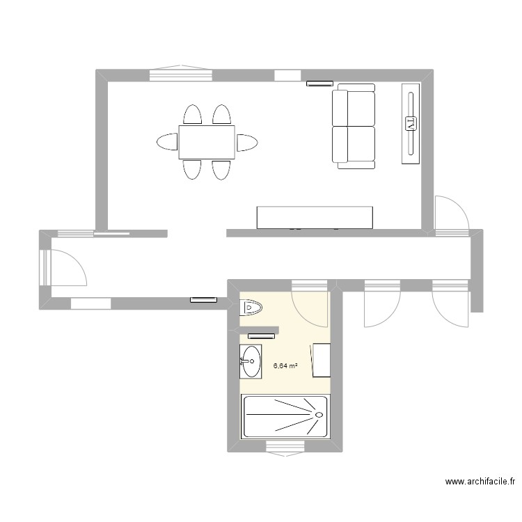 Maison Mondelange. Plan de 1 pièce et 7 m2