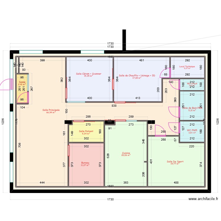 Labo 2 (Vide). Plan de 14 pièces et 373 m2