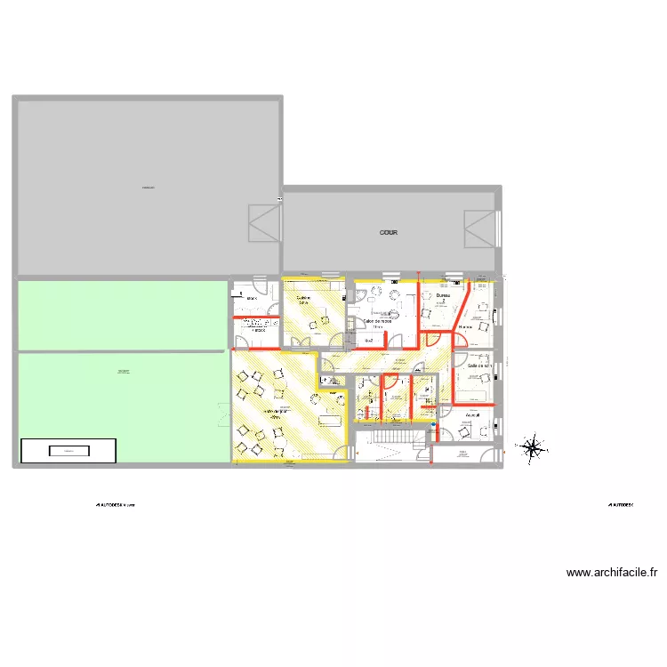 CLOIX PLAN RDC PROJET PLAQUISTERIE V3. Plan de 24  et 605 m²