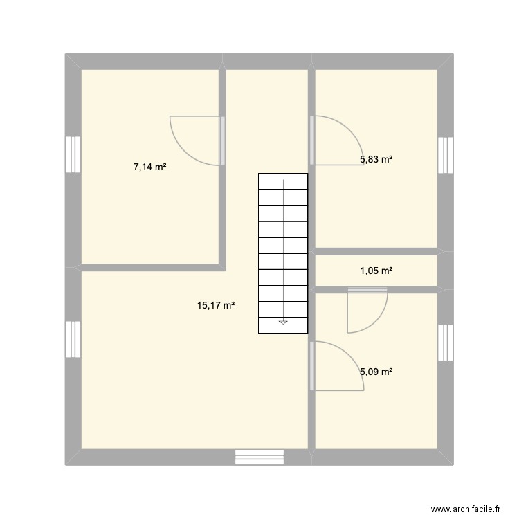 étage maison st Rita. Plan de 5 pièces et 34 m2