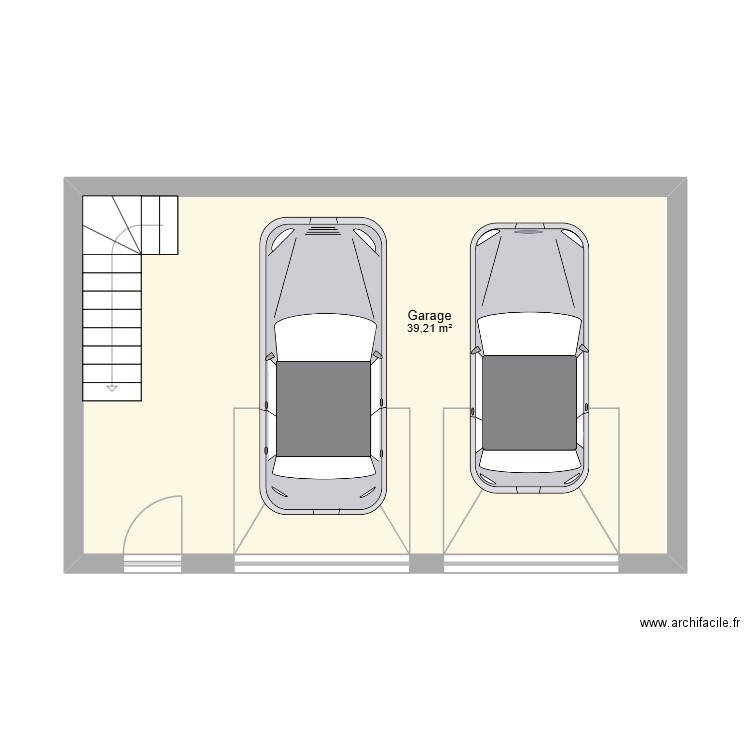 Garage. Plan de 1 pièce et 39 m2