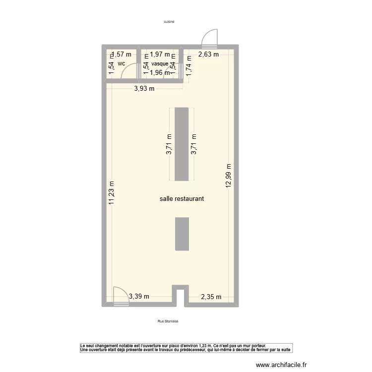 plan brasserie avec ouverture. Plan de 3 et 83 m² plan brasserie avec ouverture. Plan de 3 et 83 m²