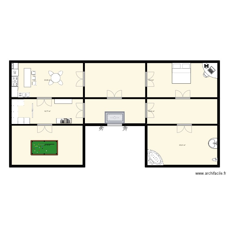 nathan. Plan de 6 pièces et 165 m2