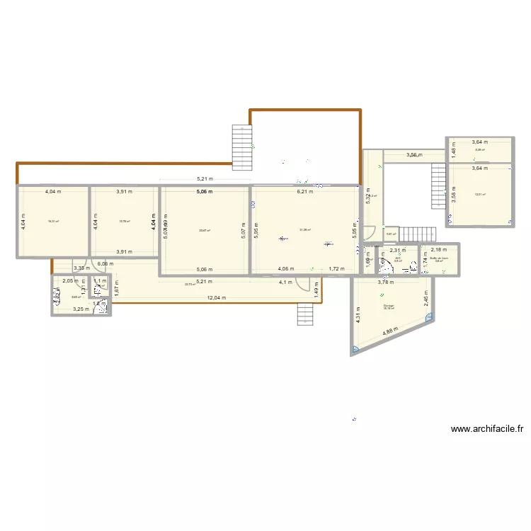 faka avancement V3. Plan de 16  et 172 m²