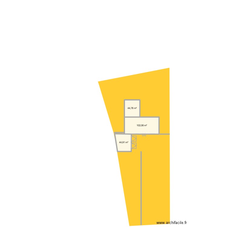 Implantation def. Plan de 3 pièces et 192 m2