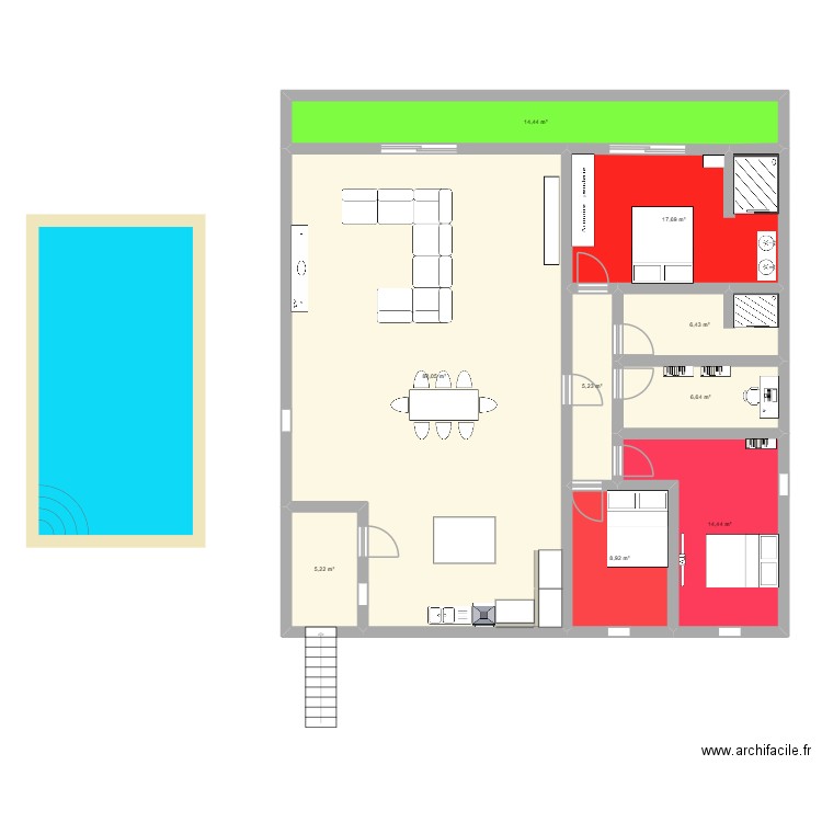 new plan. Plan de 9 pièces et 159 m2