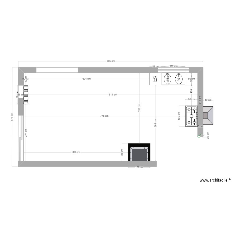cuisine VIDE. Plan de 0 pièce et 0 m2