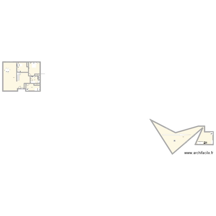 caca. Plan de 8 pièces et 215 m2
