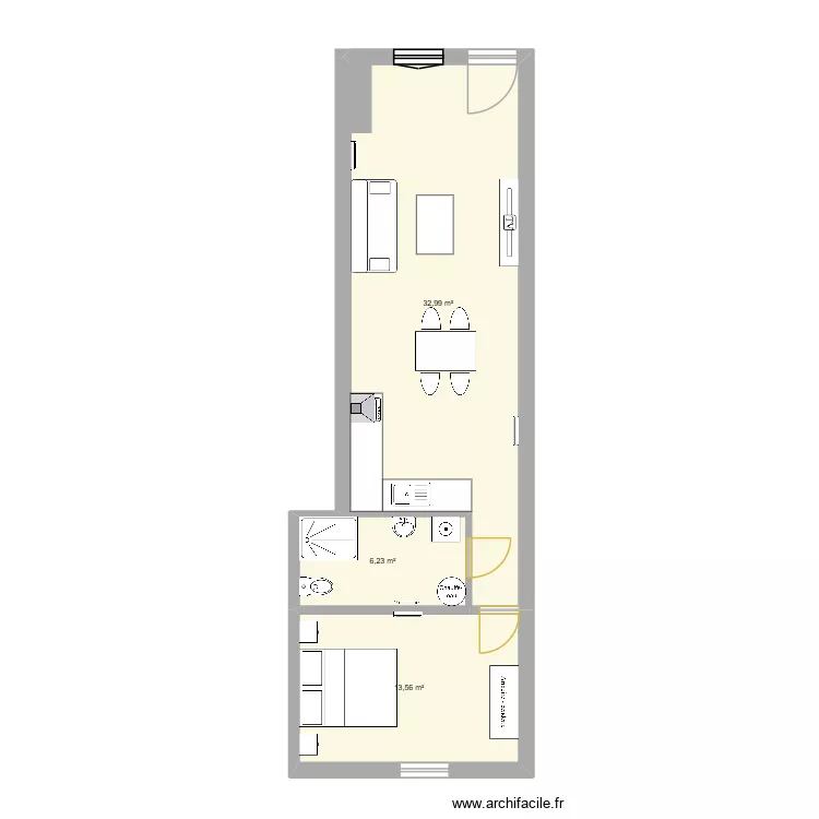 APPART 002 MEUBLES. Plan de 3 et 53 m² APPART 002 MEUBLES. Plan de 3 et 53 m²