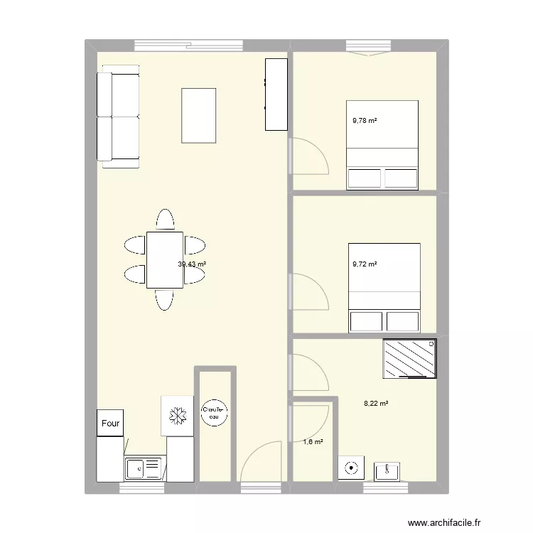Plan maison 70m2. Plan de 