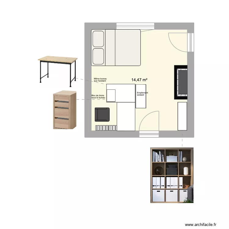 Ethan_Antrain 20260916. Plan de 1 Pièce et 14 m² Ethan_Antrain 20260916. Plan de 1 Pièce et 14 m²